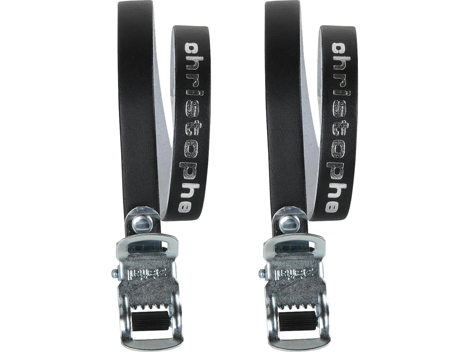 Christophe Leather Toe Straps, Black