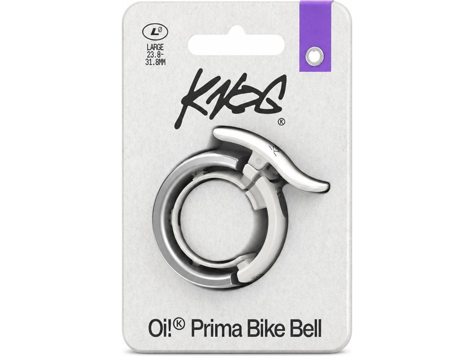 Knog Oi Prima Bike Bell, Grey, Large