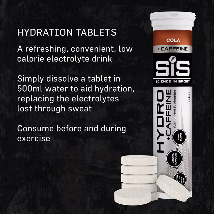 SIS GO Hydro Tablet 20 x 4g Tablets 8 Pack Cola & Caffeine