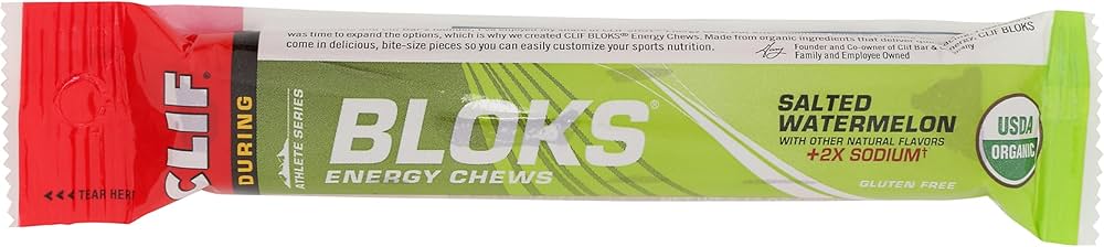 CLIF BLOKS Energy Chews Salted Watermelon Flavor with 2X Sodium