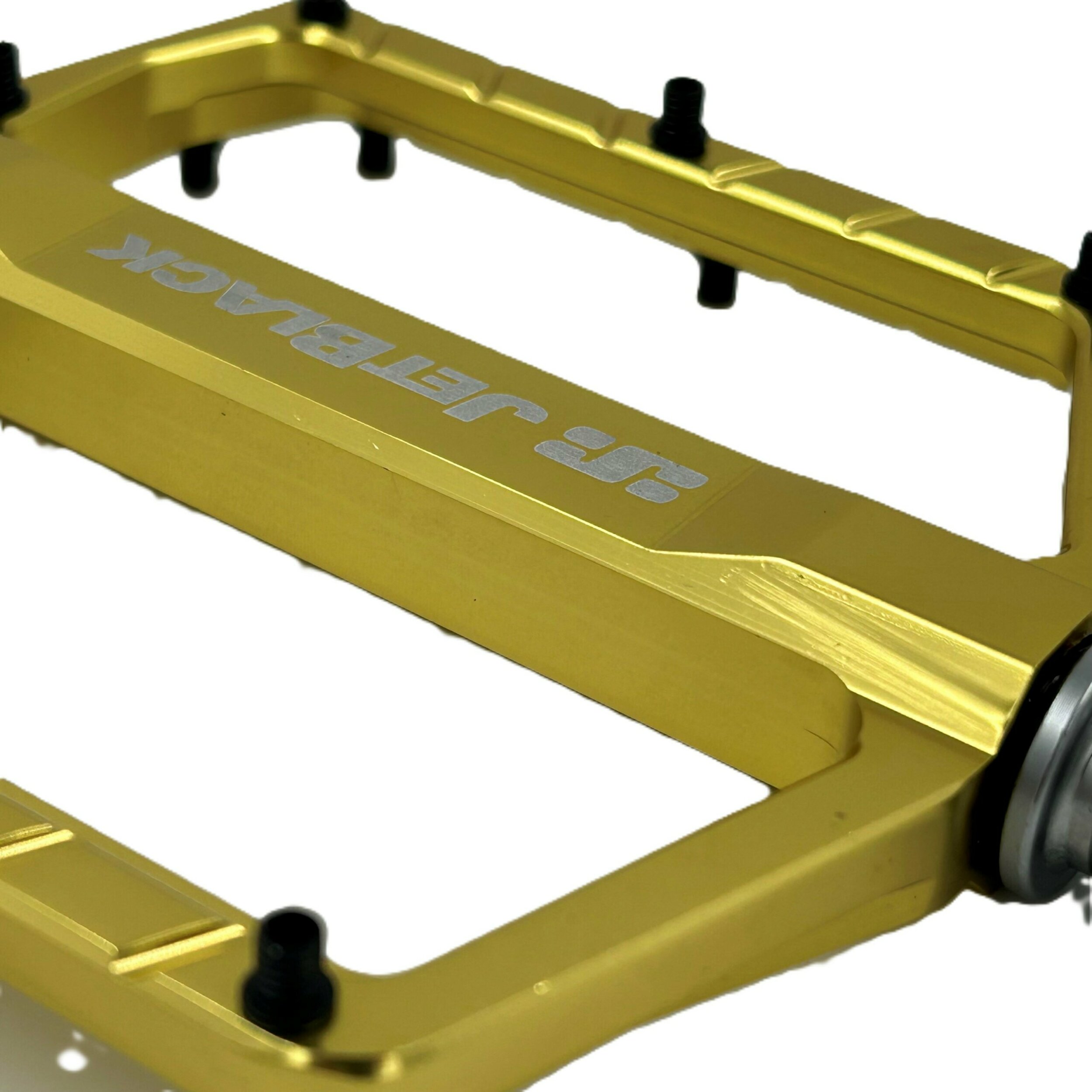 JetBlack Featherlite MTB Pedals Low Profile - Sealed Bearings Cromo Axle Gold
