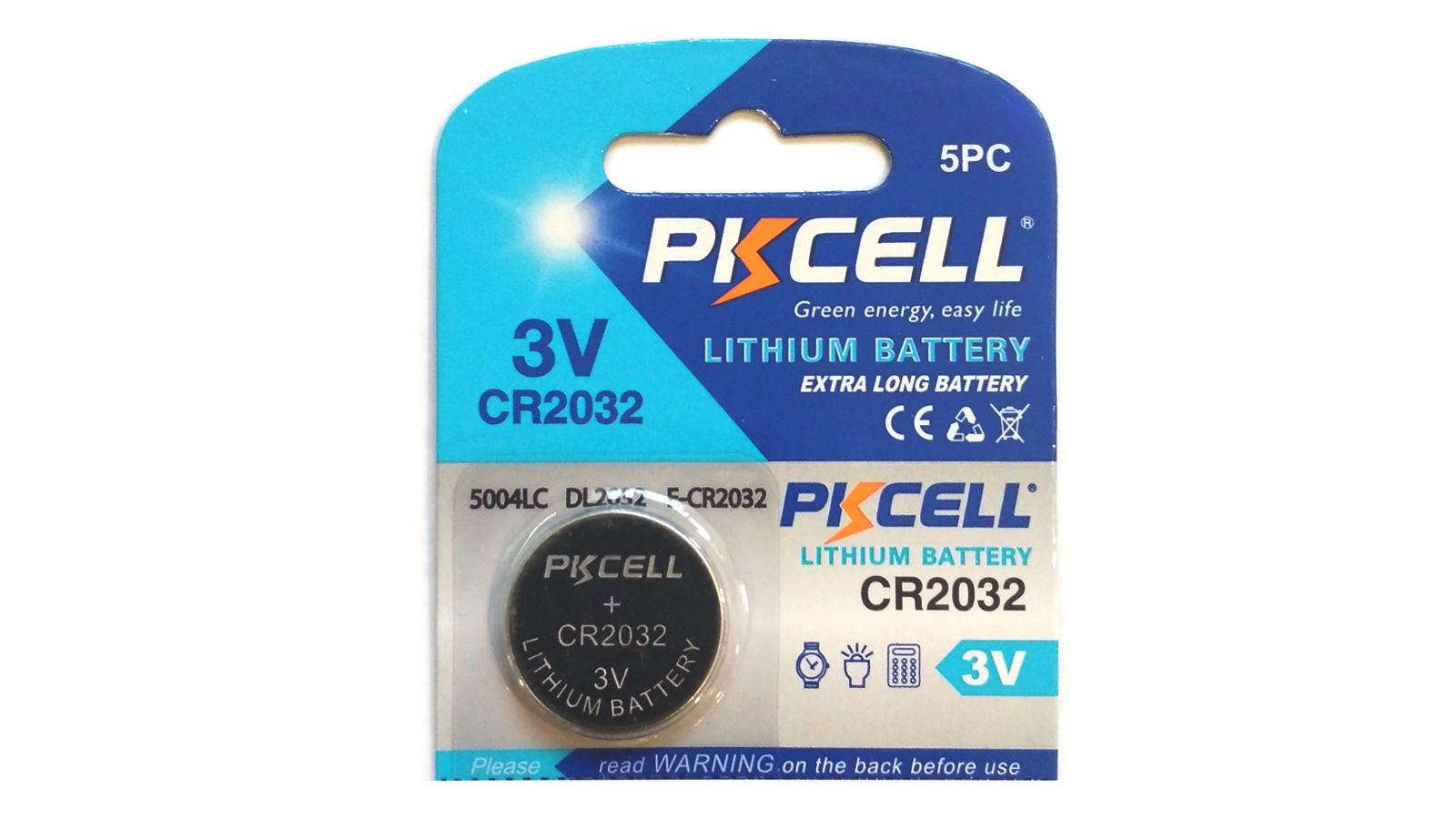 PKCELL CR2032 3V Lithium Button Cell Battery