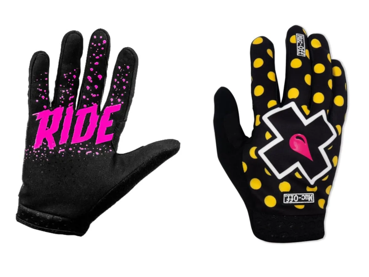 Muc-Off Rider Gloves - Yellow/Polka Dot