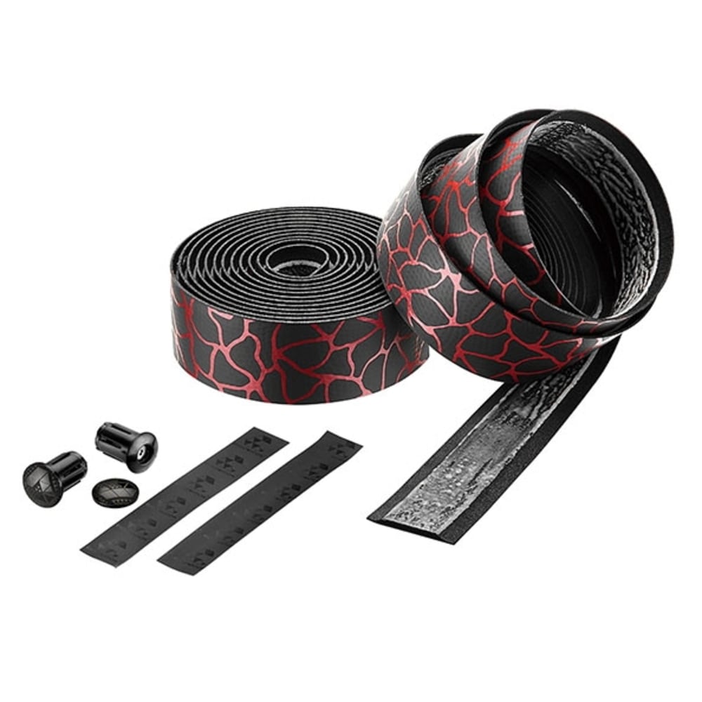 Ciclovation Leather Touch Handlebar Tape, Magma Black/Flame Red