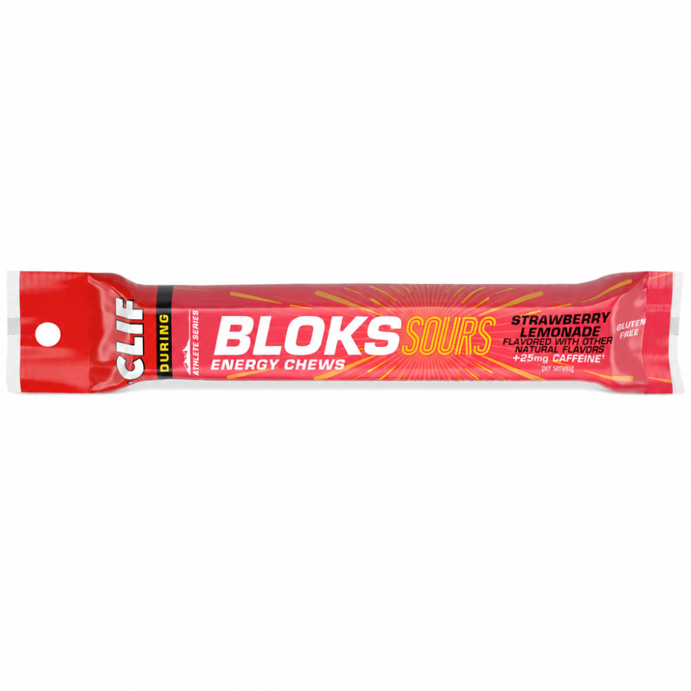 Clif Shot Bloks Energy Chews with 25 mg Caffeine, Sour Strawberry Lemonade