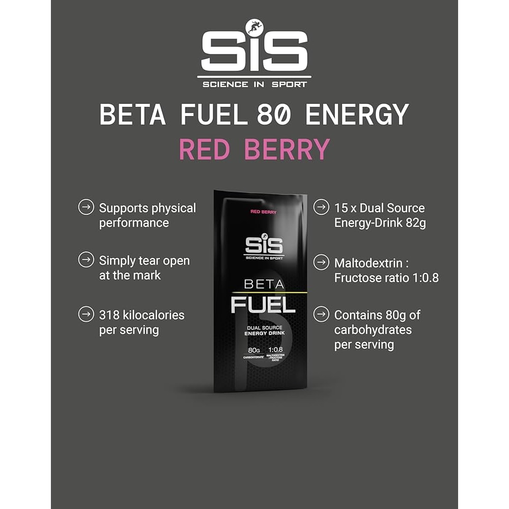 SiS Beta Fuel Energy Drink Mix Sachets, Red Berry