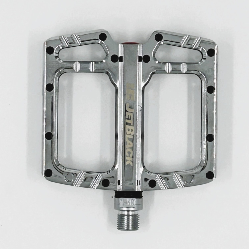JetBlack Featherlite MTB Flat Pedals, Chrome