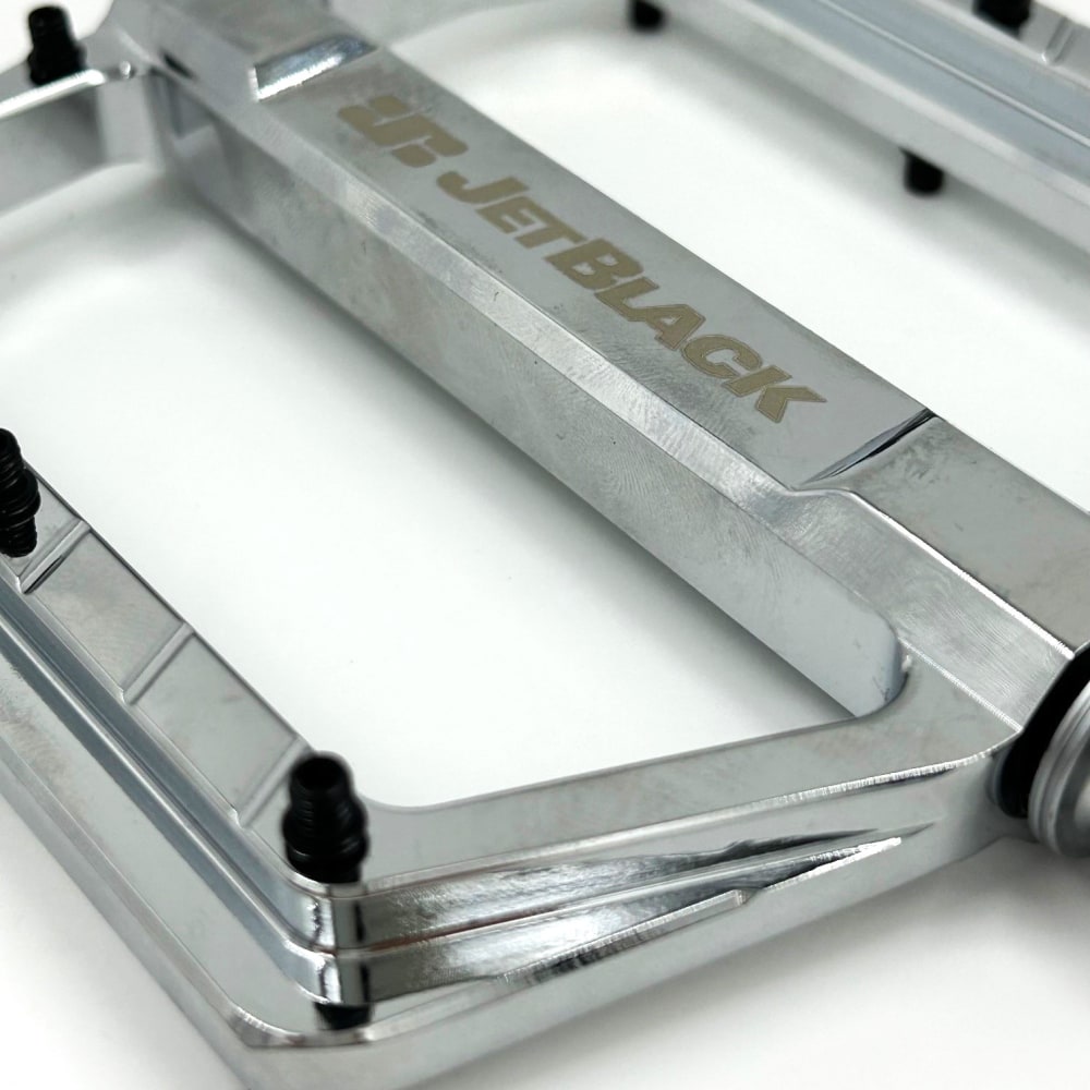 JetBlack Featherlite MTB Flat Pedals, Chrome