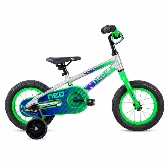 Neo+ 12 Boy's Bike Brushed Alloy/Neon Green/Navy Blue Fade