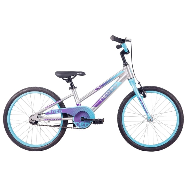 Apollo Neo+ 20" Kids Bike Brushed Alloy / Ice Blue / Purple Fade