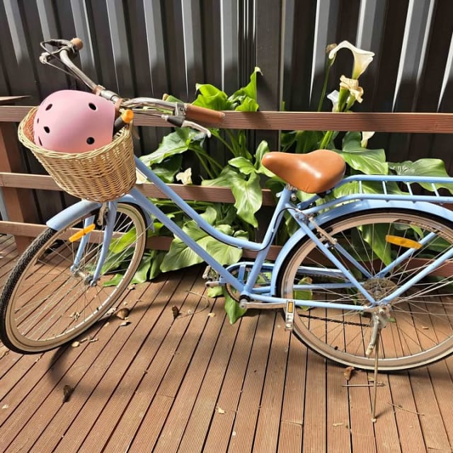 Vintage-Style Step-Through Cruiser, Light Blue