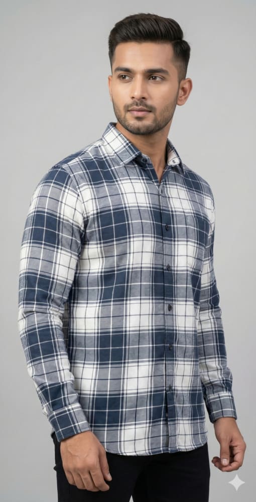 Navy Blue & White Shirt