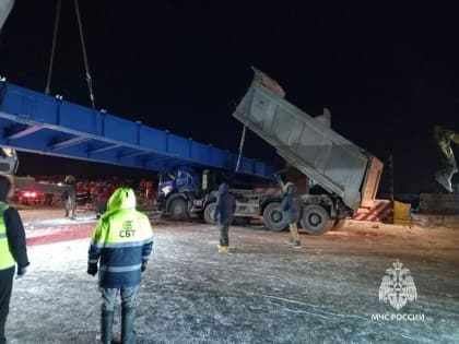 В Уфе надземный пешеходный переход обрушился на грузовик. Водитель погиб