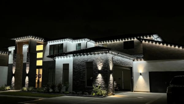 Permanent outdoor LED lighting installation by LivelyLightingCo