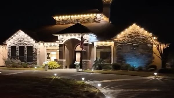 Permanent outdoor LED lighting installation by LivelyLightingCo