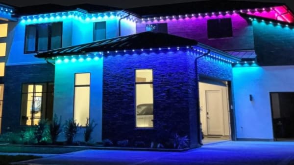 Permanent outdoor LED lighting installation by LivelyLightingCo