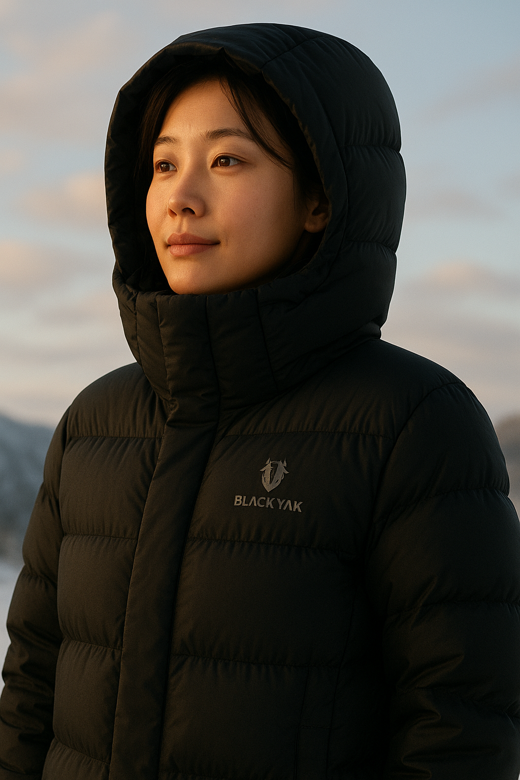 블랙야크 패딩 블랙야크 아우터를 입은 여성