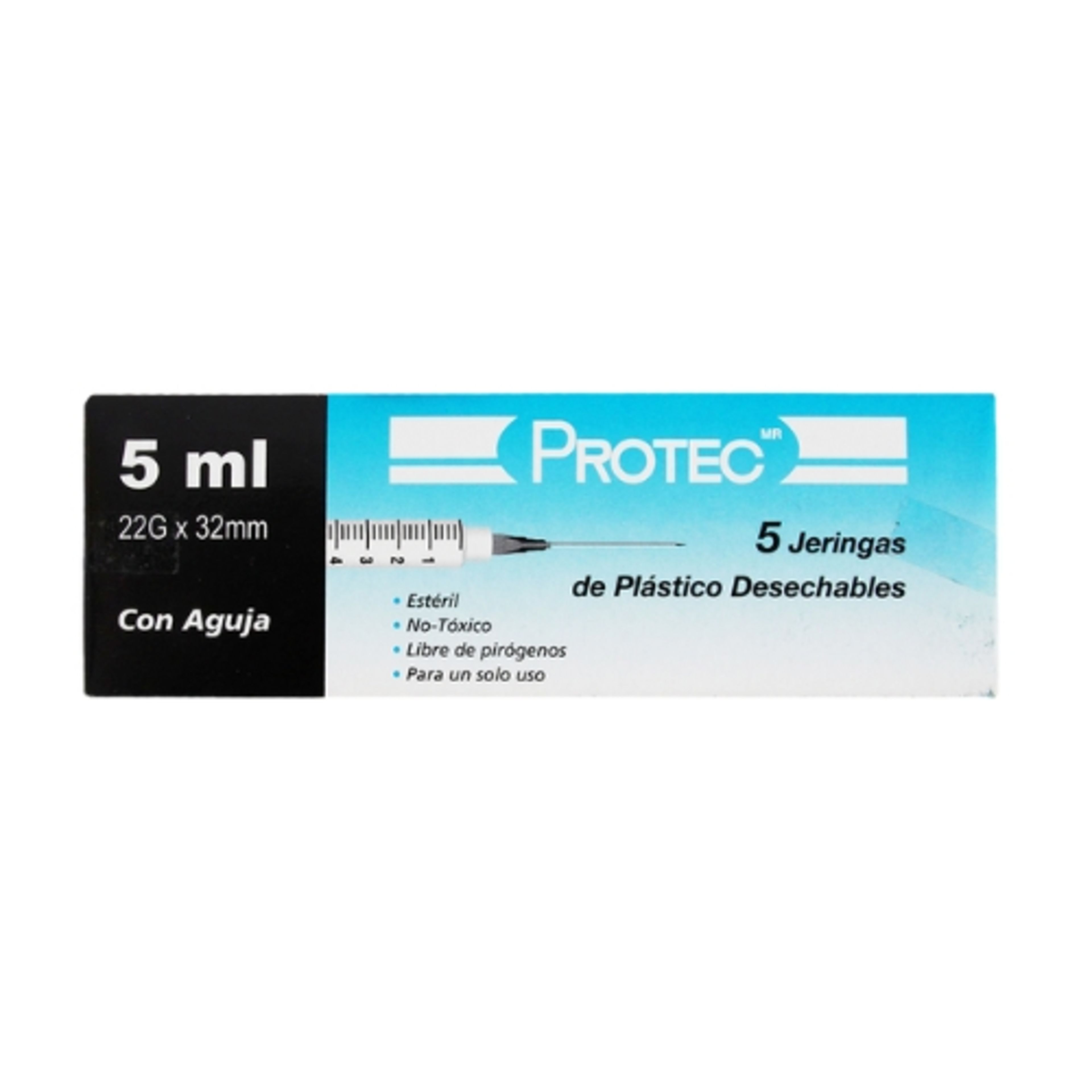 Protec Jeringa 22X32Mm 5 Ml Con 5 Piezas 