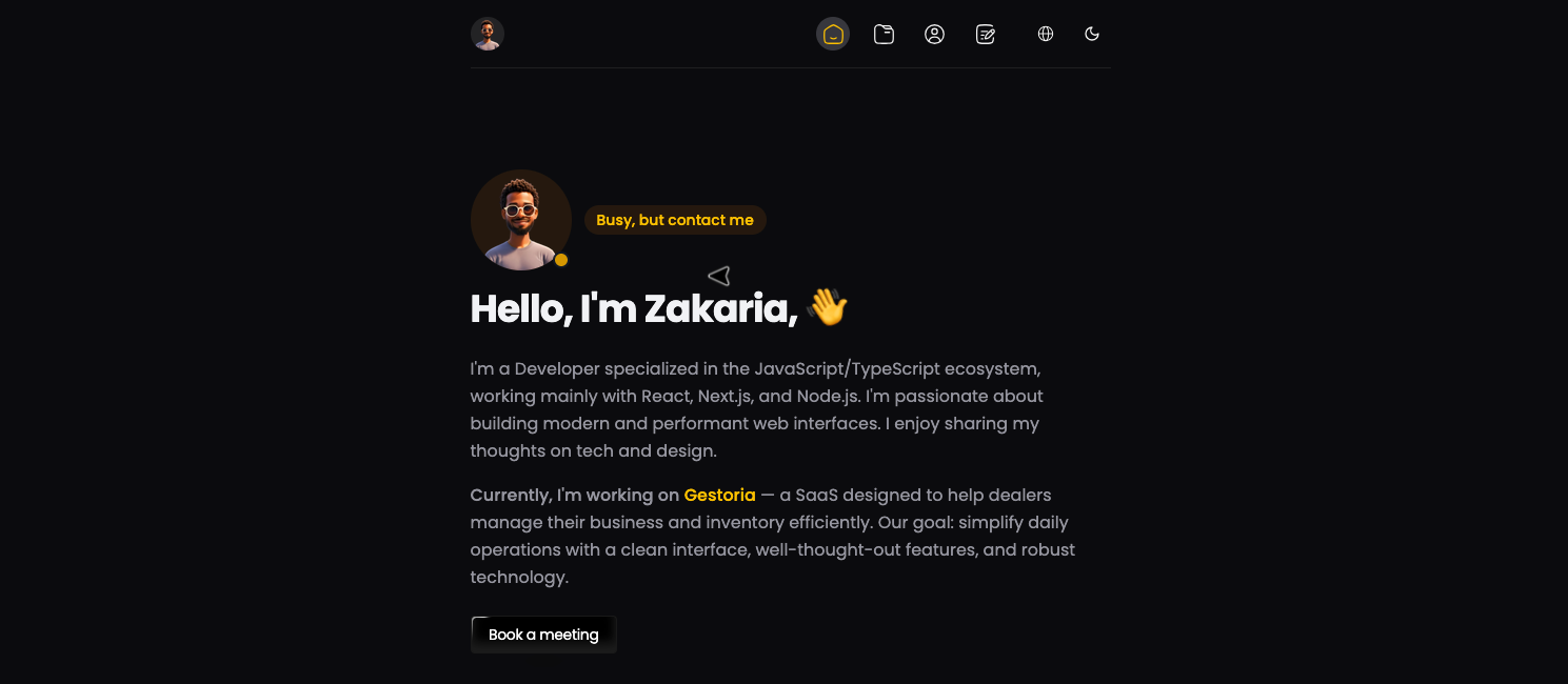 Developer Portfolio UI
