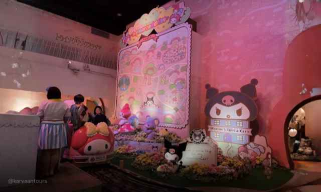 My Melody and Kuromi themed indoor ride attraction area at Sanrio Puroland Tokyo