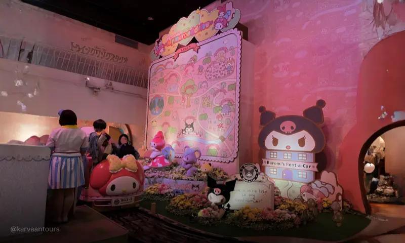 My Melody and Kuromi themed indoor ride attraction area at Sanrio Puroland Tokyo