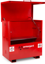 Photograph of the 310070 Armorgard FlamBank FBC4 Fuel Vault Large, front left, open