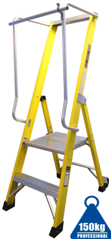 GRP Extra Wide Platform Step With Handrails  Main Image