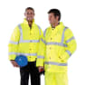 Hi-Visibility Yellow Parka Jacket With Concealed Hood Thumbnail 1