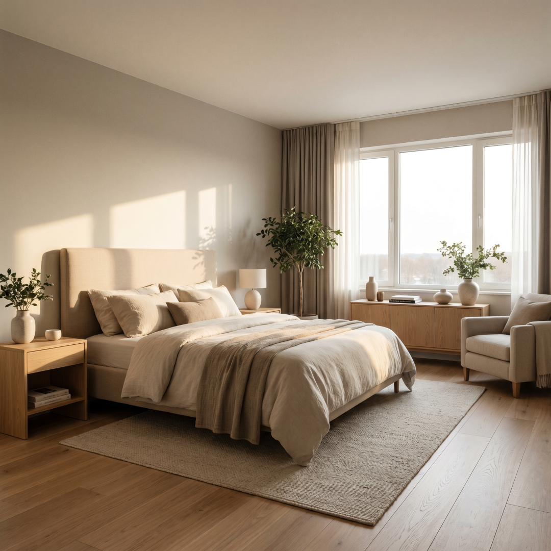 Moderna spavaća soba u novom stanu