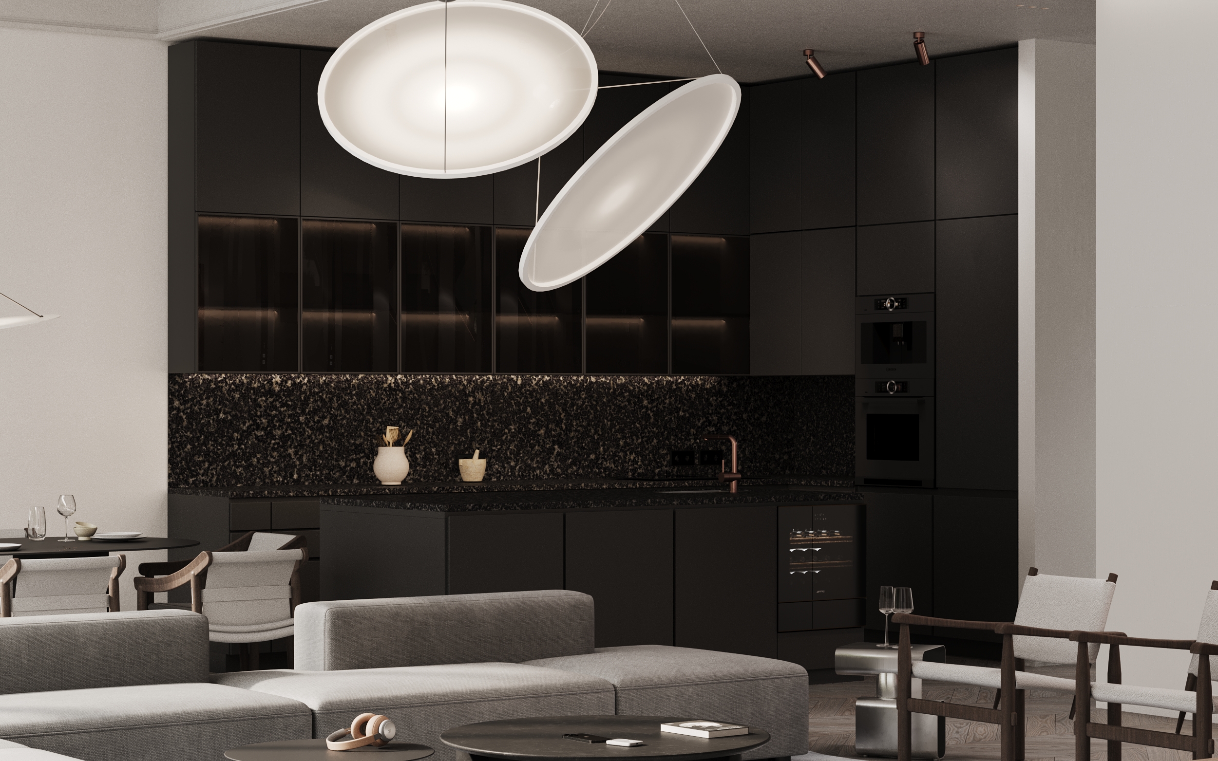 Dizajnerska kuhinja u crnoj boji — D'HOME Dedinje