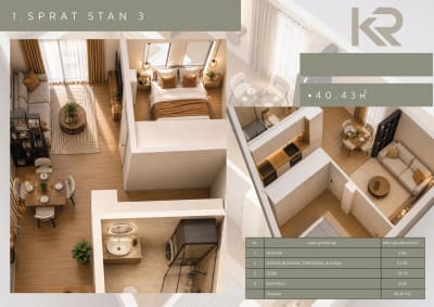 Prodaja dvosoban stan Ćukovac , Zemun 40.43m²