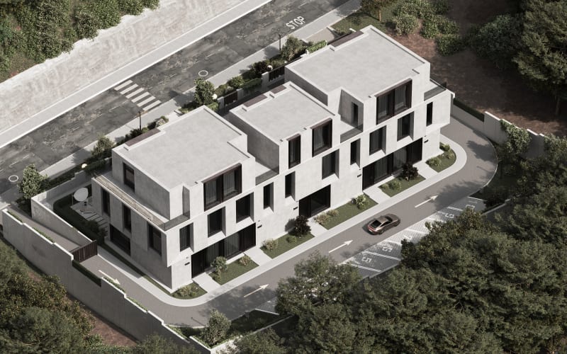 D'HOME Dedinje — ptičja perspektiva sa parkingom