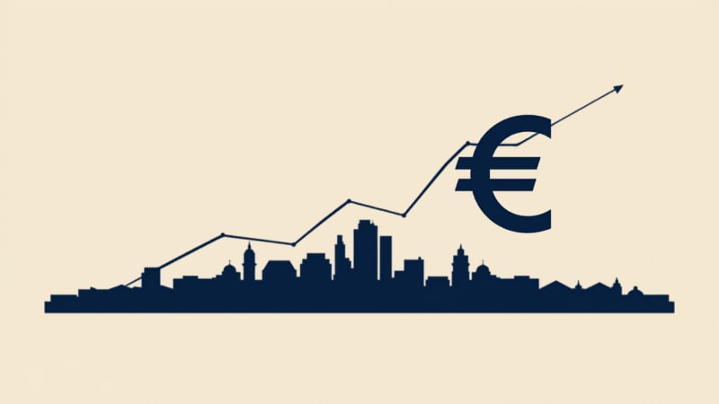 Cene stanova u Beogradu 2026 — silueta grada i grafikon trenda cena