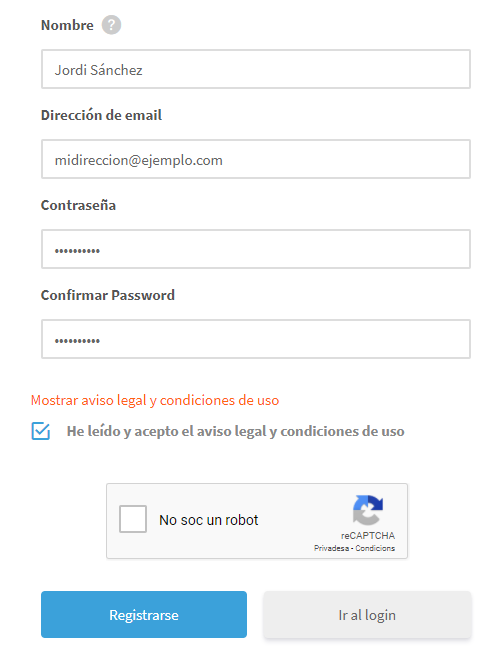 Regístrate para escribir un artículo página de registro