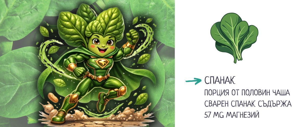 кои храни съдържат магнезий спанак