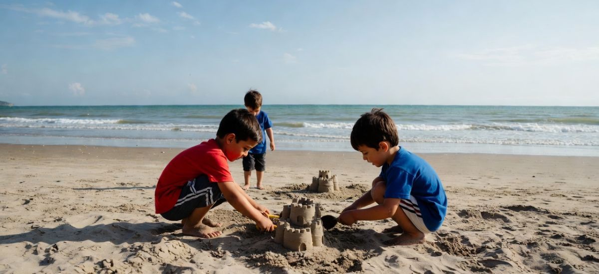 детска игра на плажа