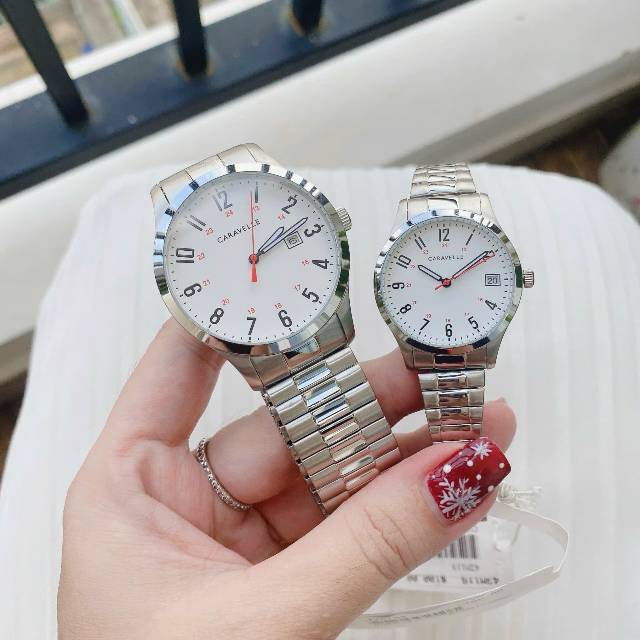 Đồng hồ cặp Caravelle Nam 43B153 | Nữ 43M119 40mm Unisex chính hãng
