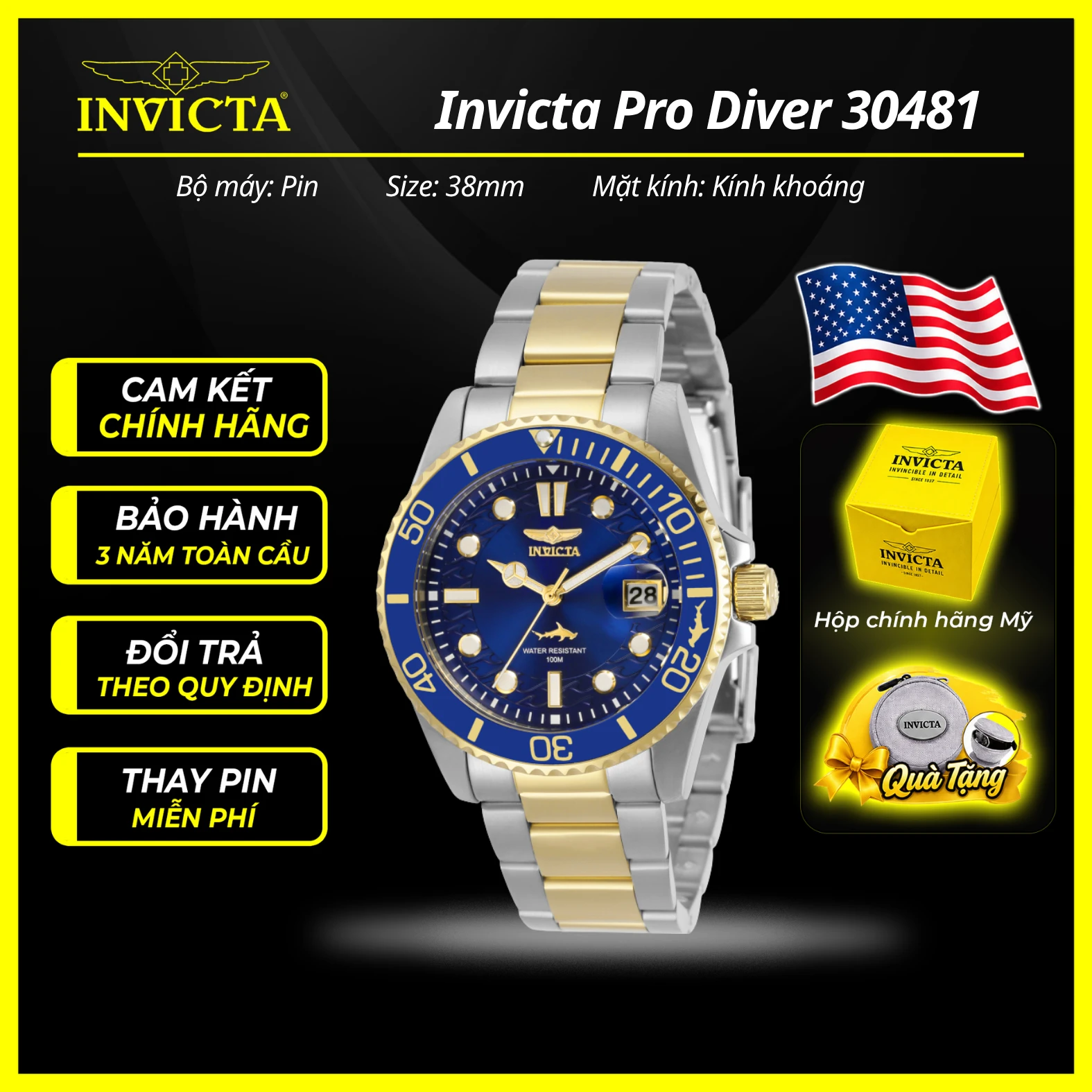 Đồng hồ nữ Invicta 30481N 38mm Nữ chính hãng 1