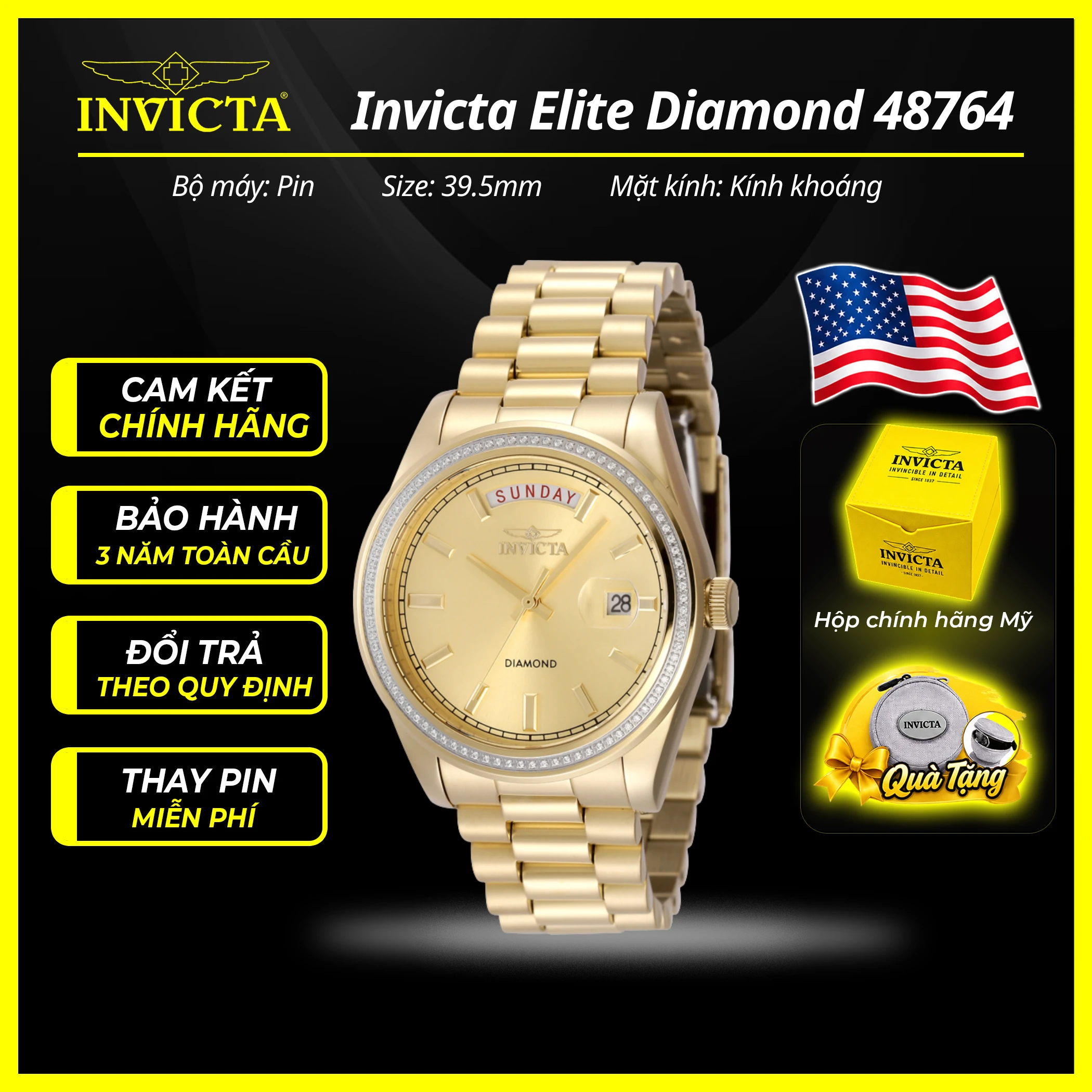 Đồng hồ nữ Invicta 48764N 38mm Nữ chính hãng