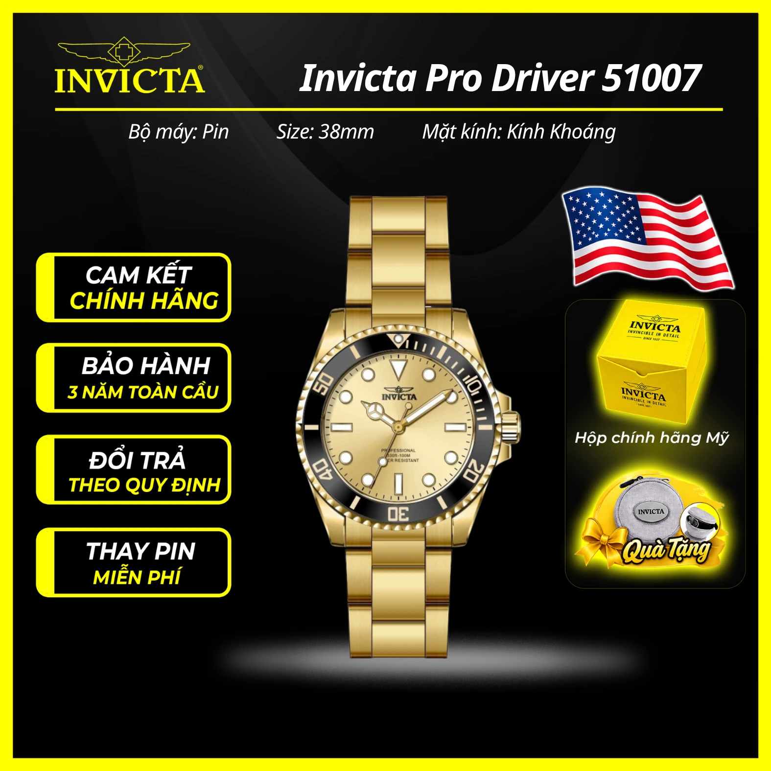 Đồng hồ nữ Invicta 51007N 38mm Nữ chính hãng