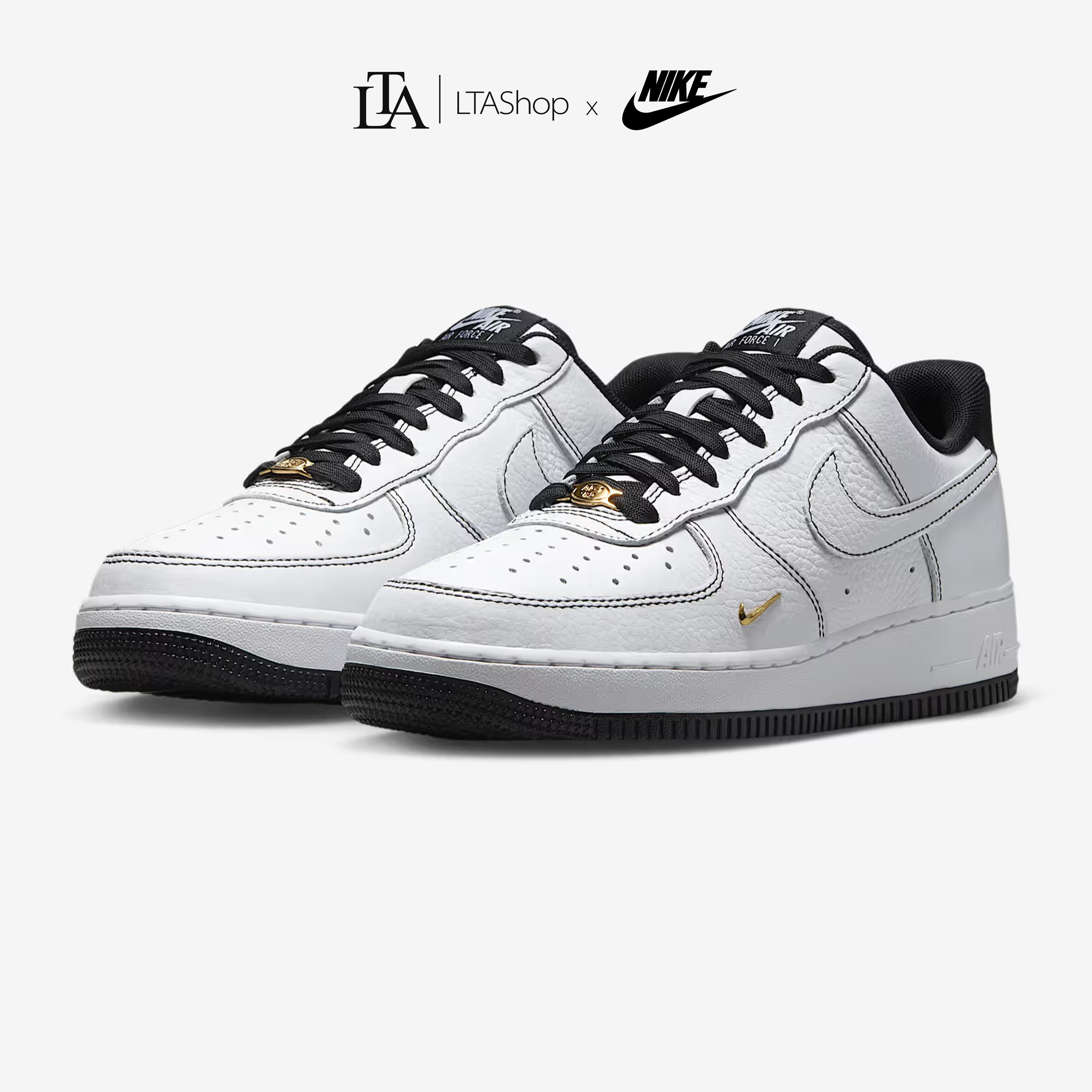 Giày Nike Air Force 1 07 Mini Jewel - White Metallic Gold - Ảnh 1