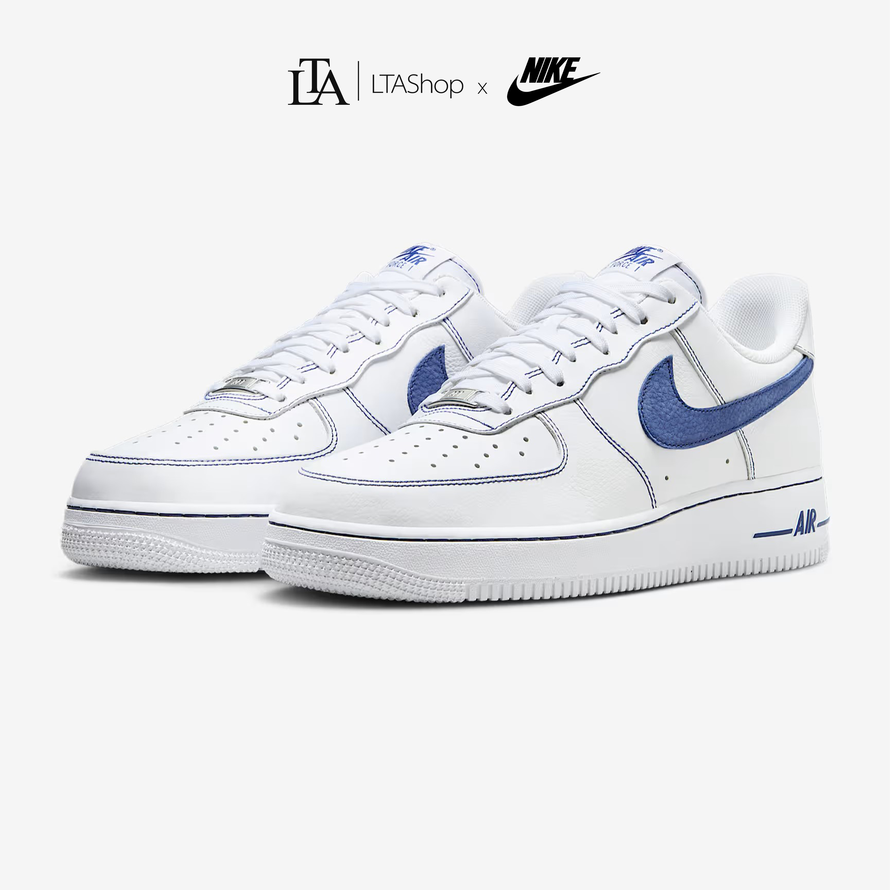 Giày Sneaker Nike Air Force 1 '07 LV8 White Deep Royal Blue HQ2037-100 - Ảnh 1