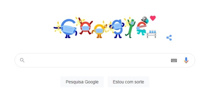 Imagem de Doodle do Google ajuda a achar o posto de vacinação mais próximo
