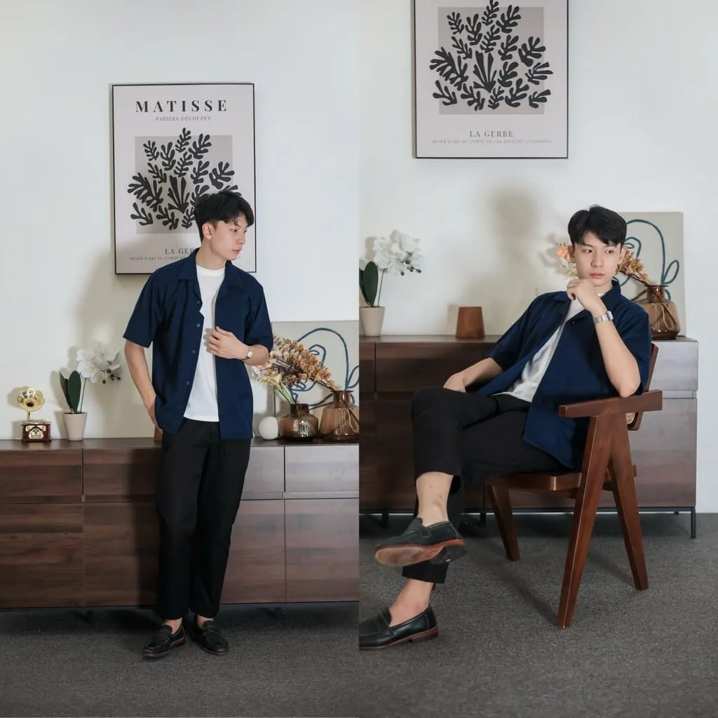 Kemeja Cove Basic series Lengan Pendek Navy