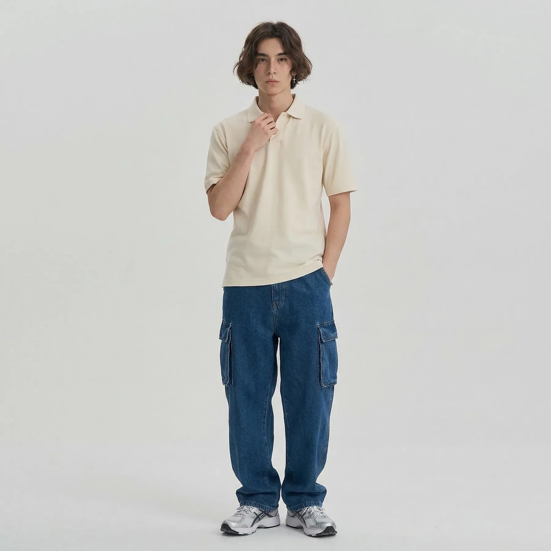 Polo Shirt Active Neture Pique White Pria