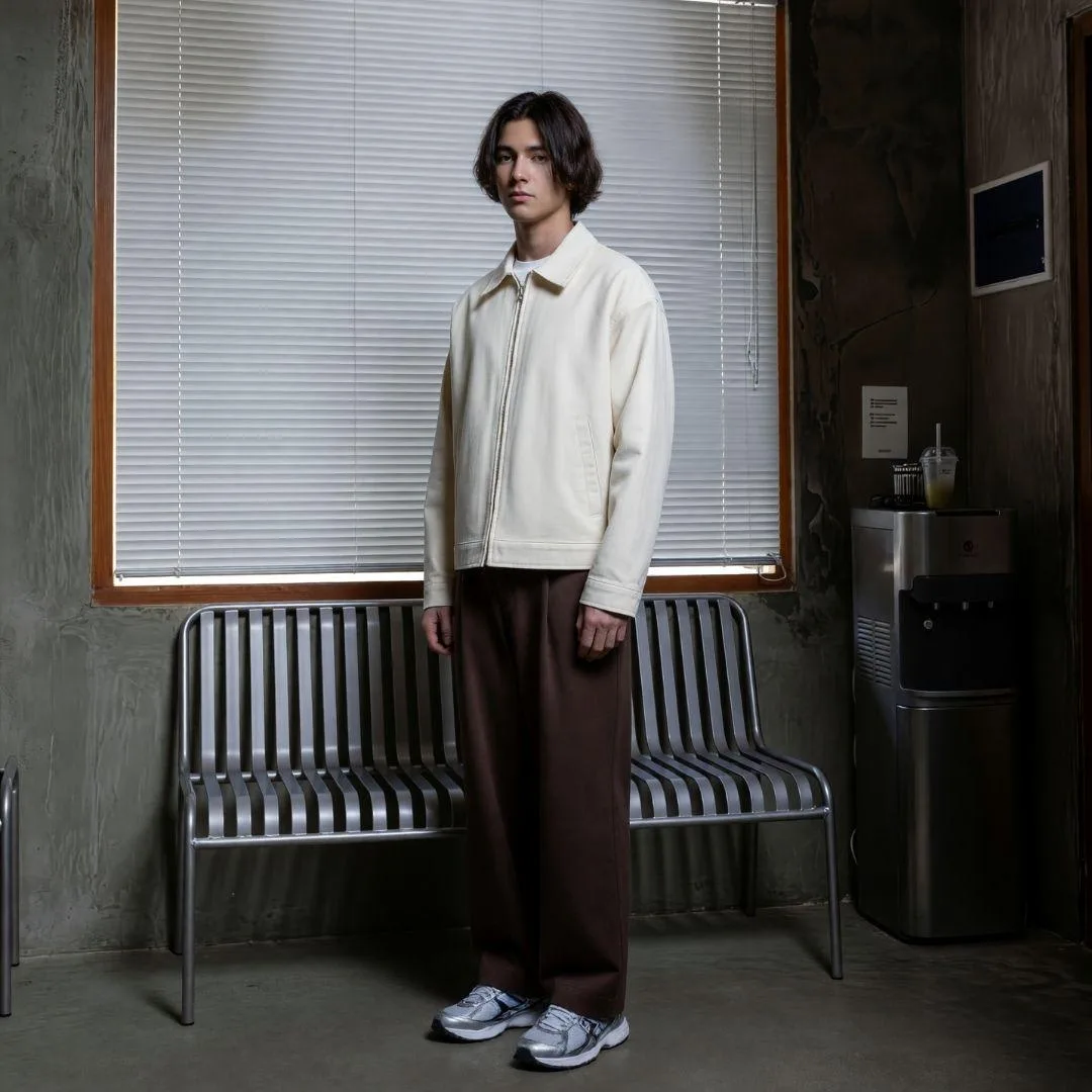 Work Jacket Nathan Boxy Fitted Oversized Semiwool — Coffe II