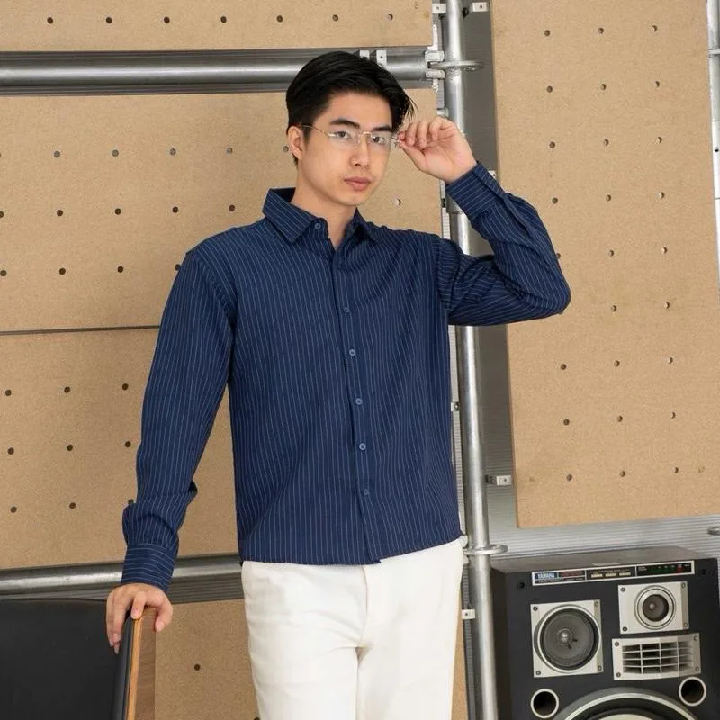 Kemeja Mino Stripe Long Sleeve Shirt II
