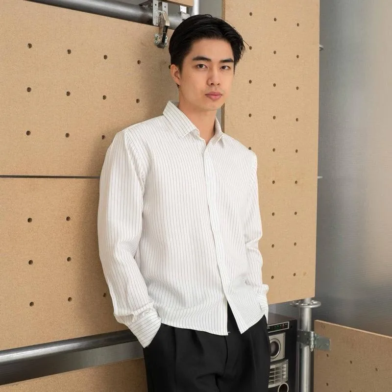 Kemeja Mino Stripe Long Sleeve Shirt II