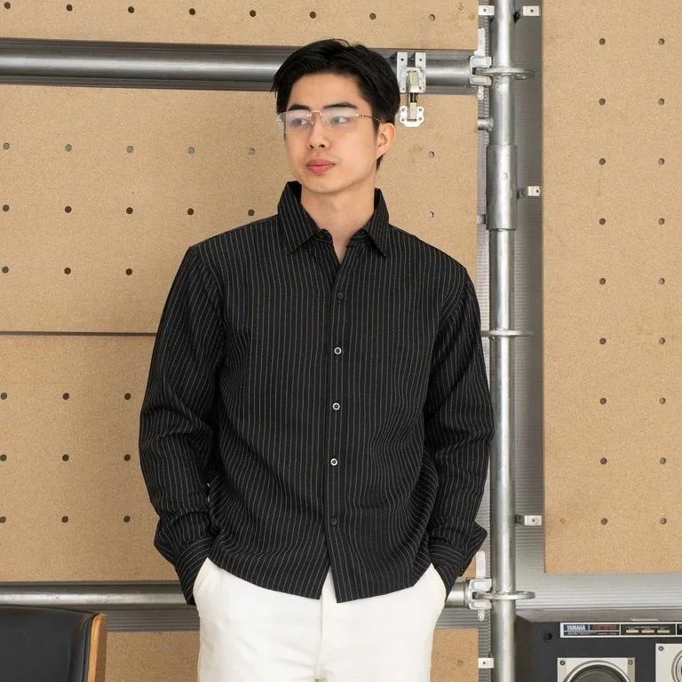 Kemeja Mino Stripe Long Sleeve Shirt II