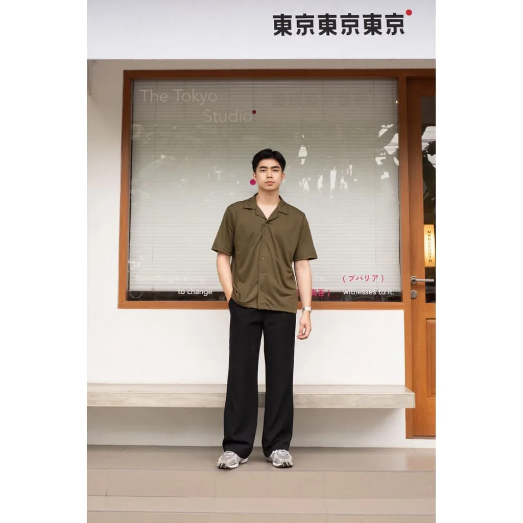 Kemeja Cove Basic series Lengan Pendek Burgundy